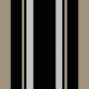 Black, Taupe,  Silver Stripe