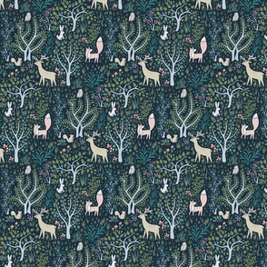 Woodland Animals Navy (small)