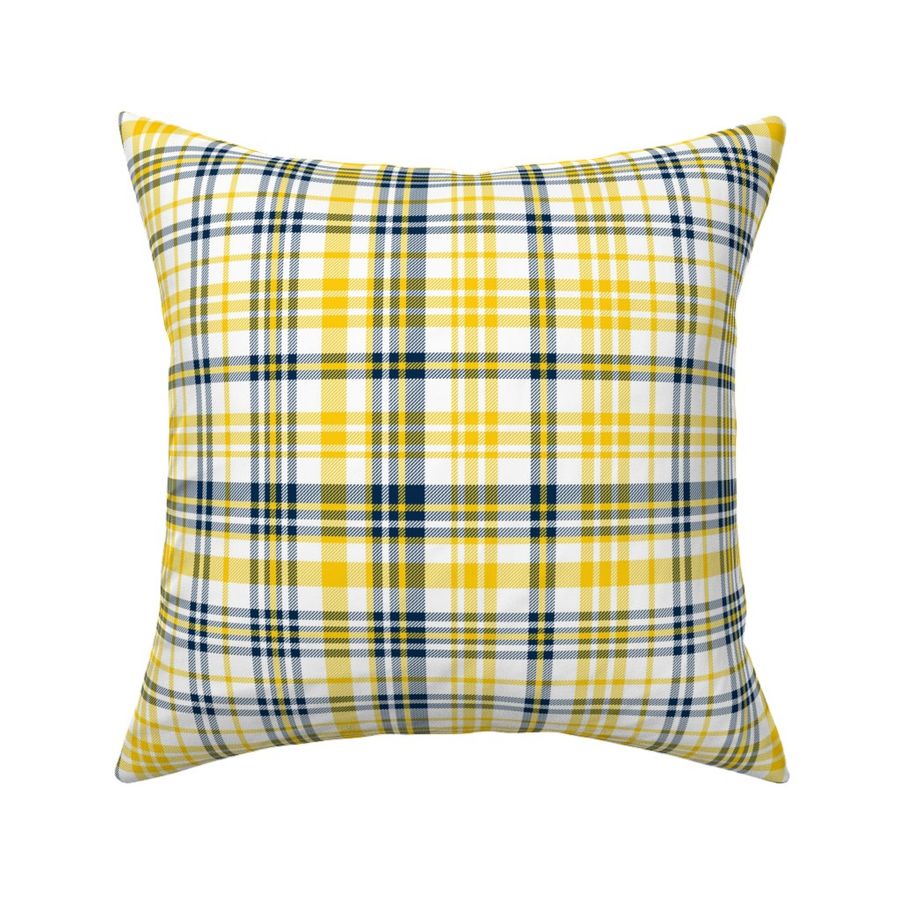 michigan plaid fabric - maize and blue Fabric | Spoonflower