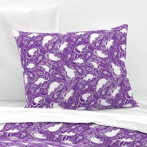 Paisley Rats - medium small - purple white