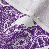 Paisley Rats - medium small - purple white