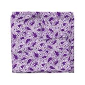 Paisley Rats - medium small - white purple