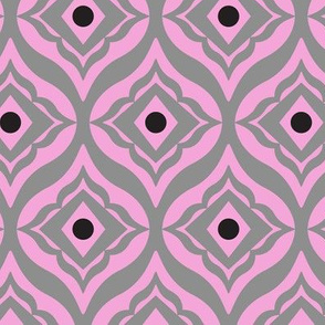 Trevino - Geometric Pink & Grey