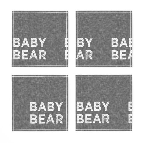 9" Quilt Block - Baby bear on grey  C19BS