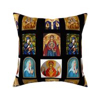 blessed mother fabric black bkgrd