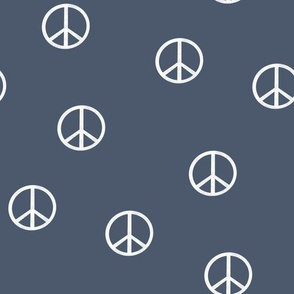 peace sign fabric - indigo sfx3928 -  boho hippie fabric, earth toned kids bedding, neutral nursery fabric