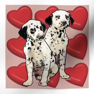 Puppy Love Valentines day quilt squares