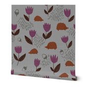 Susanna hedgehogs in the woods - gray