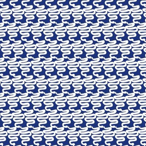 RETRO SQUIGGLES - WHITE ON BLUE
