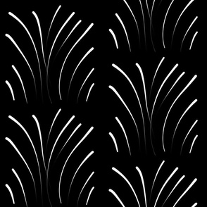 Art Deco Fireworks - white on black