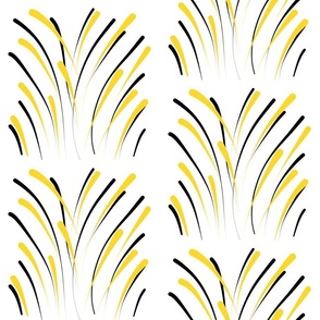 Art Deco Fireworks - gold & black on white