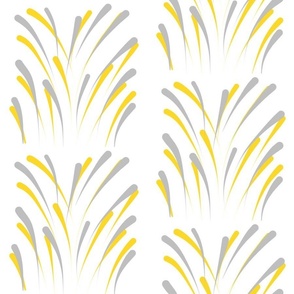 Art Deco Fireworks - gold & silver on white