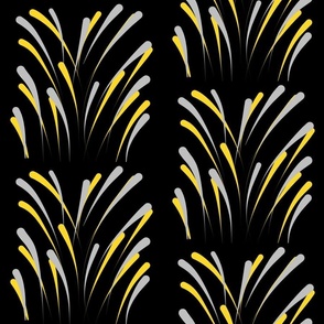 Art Deco Fireworks - gold & silver on black