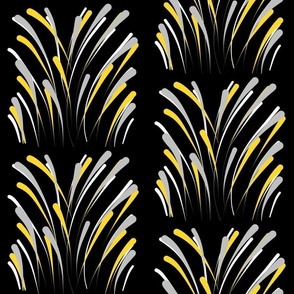 Art Deco Fireworks - gold, silver & white on black