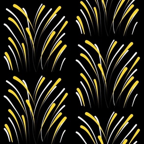 Art Deco Fireworks - gold & white on black