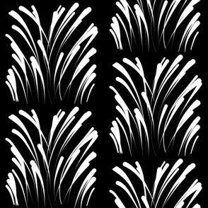Art Deco Fireworks - white on black #2