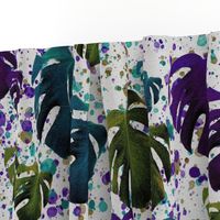 Monstera Teal / Purple / Green