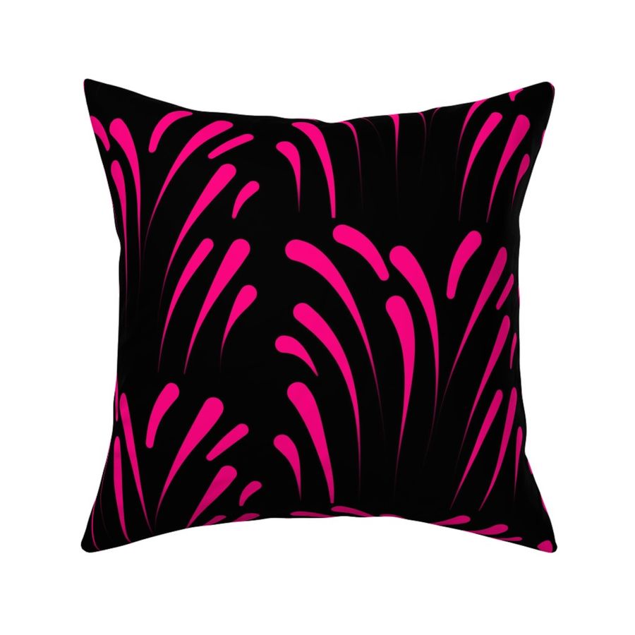 Art Deco Flourish - lipstick pink on black 