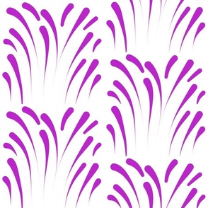 Art Deco Flourish - Puce purple on white 