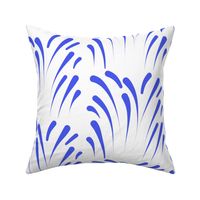 Art Deco Flourish - blue on white 