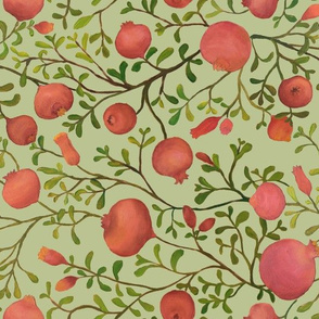 Pomegranate Garden {Pale Green} - medium