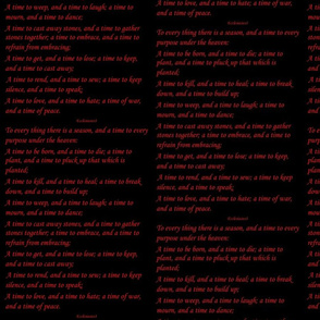 Ecclesiastes Red text on Black
