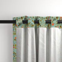 Fruit Birds Chinoiserie {Eggshell Blue} - medium