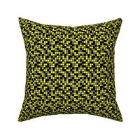 Small Mosaic Squares in Black, Yellow, and Medium Gray