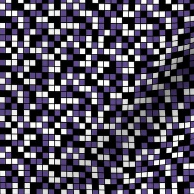 Small Mosaic Squares in Black, Ultra Violet, and White