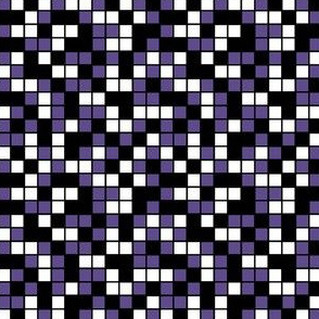 Small Mosaic Squares in Black, Ultra Violet, and White