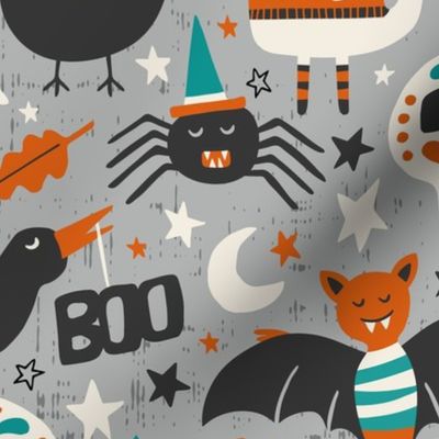 Halloween Party - Grey Large Scale 