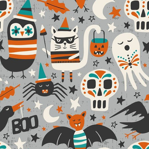 Halloween Party - Grey Large Scale 