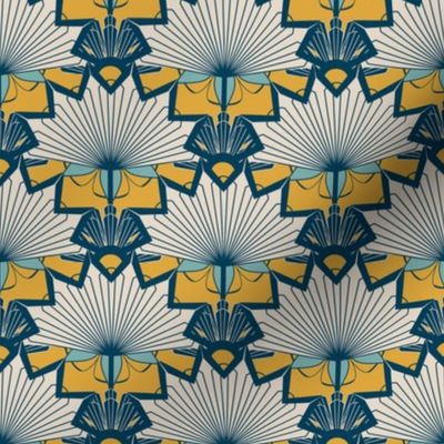 Art Deco Sunburst Floral in Scallop Pattern