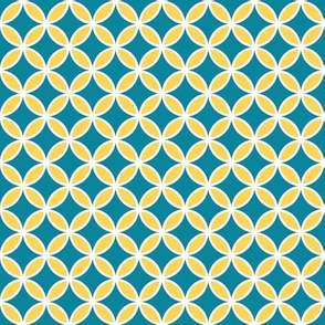 Blue and Yellow Geometric Butterfly Pattern