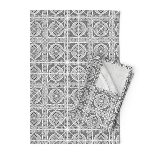 Square 6" Tile, Gray, White