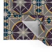 Square 6" Tile, Plum, Yellow, Indigo