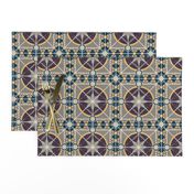 Square 6" Tile, Plum, Yellow, Indigo