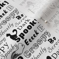 Spooky Halloween Typography, Black, White