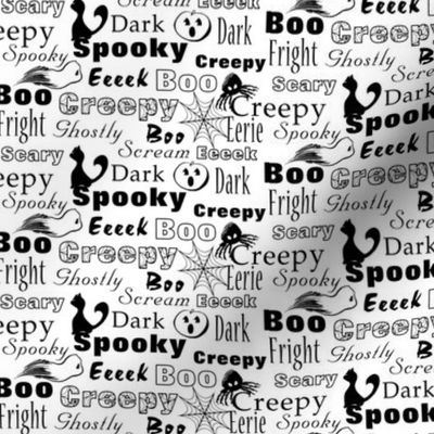 Spooky Halloween Typography, Black, White