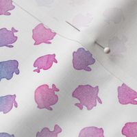 Magical Fish Pattern in Mermaid Colored Watercolor on White
