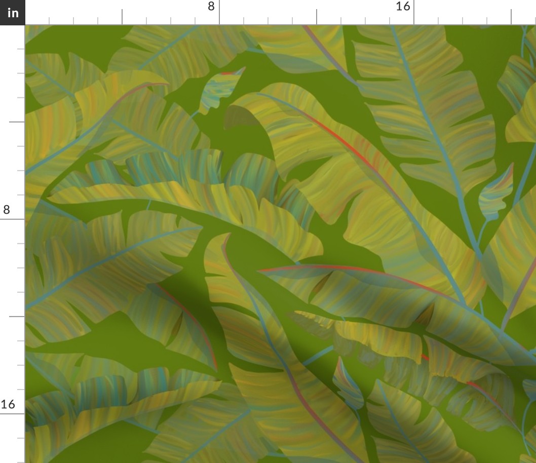 Banana Leaves green background
