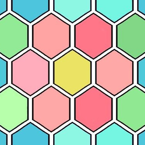 Colorful Geometric Save the Honey Bees - Honeycomb med See description  