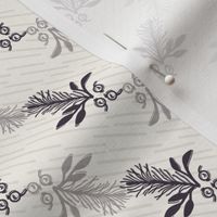 Hand drawn abstract Christmas foliage pattern. 