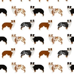 aussie dog fabric - australian shepherds dog fabric, dog design, cute dog, pet - white