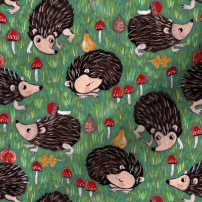 HEDGEHOGS IN THE FOREST green