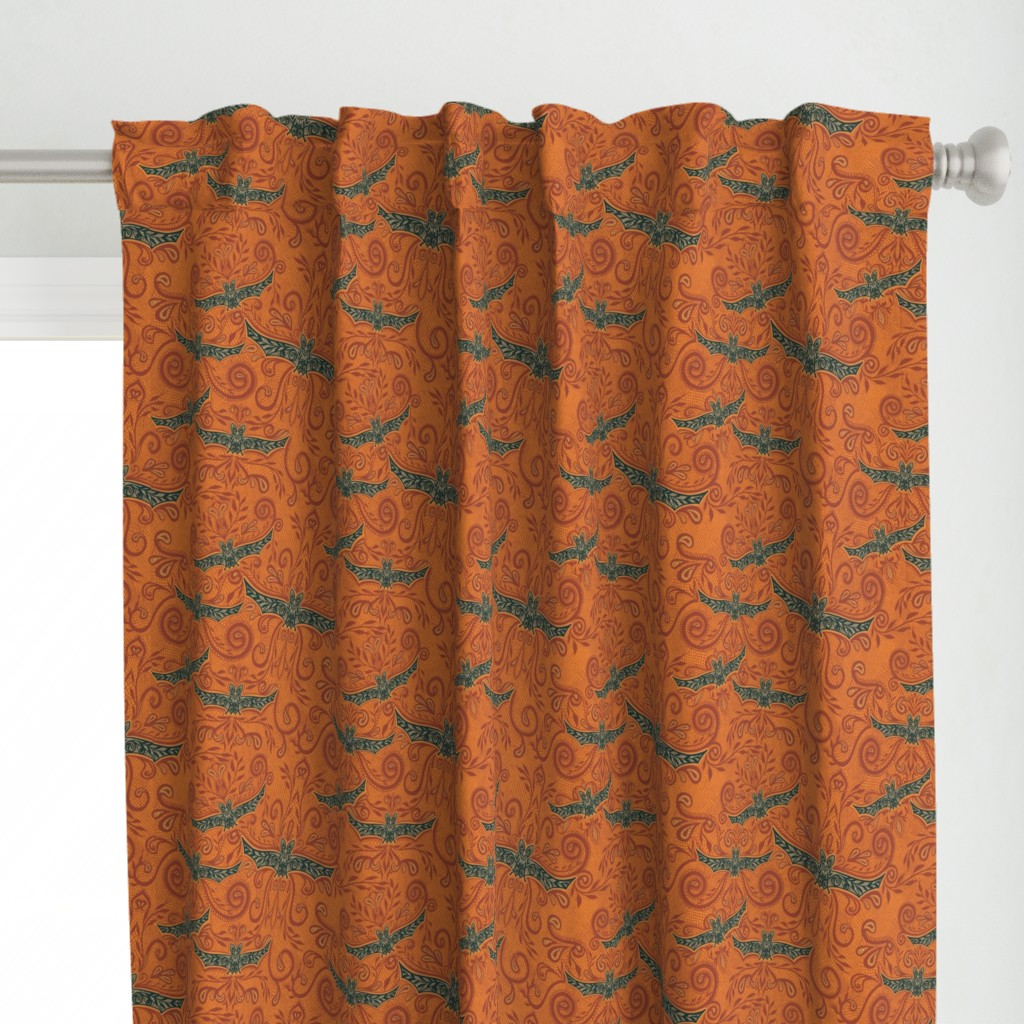 Bat Lace Embroidery - Orange