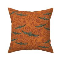 Bat Lace Embroidery - Orange