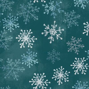 Frosty snowflakes - Teal