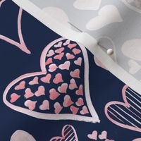 Rosy Pink Hearts // Blue Zodiac