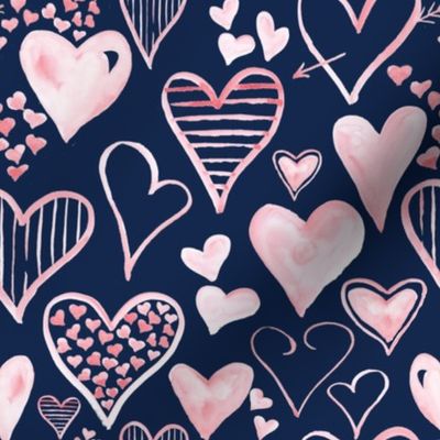 Rosy Pink Hearts // Blue Zodiac